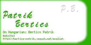 patrik bertics business card